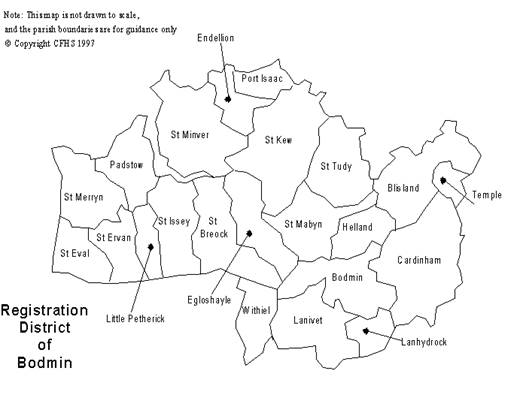 Map Bodmin District